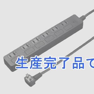 YAZAWA(ヤザワ) 【生産終了】雷ガード付節電タップ 6個口 コード長2m フラットLEDスイッチ付 ブラック  H8FS662BK