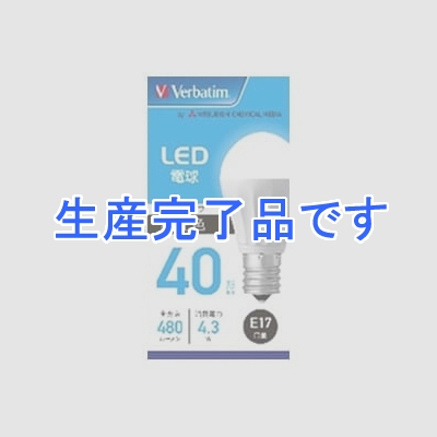 三菱ケミカルメディア LED電球 ミニクリプトン形 40W形相当 昼光色 口金E17  LDA4D-E17-G/LCV2