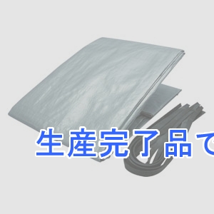 ユタカメイク 【生産完了】軽トラックシート #2500 平張り用タイプ 短期使用タイプ 厚み0.19mm 1.8×2.4m ハトメ12個付 ゴムロープ×10本付 シルバー  B-111