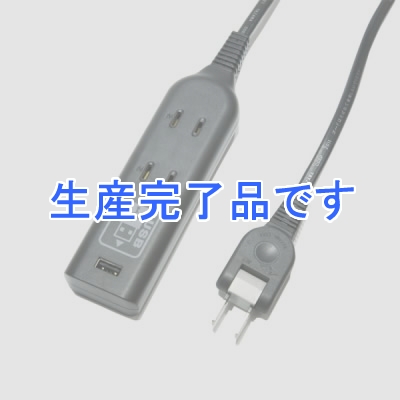 YAZAWA(ヤザワ) 【生産終了】■【在庫限り特価品!】耐トラ付テーブルタップ型2AC+1USB 3m 黒  H303BKUSB