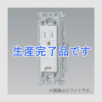 パナソニック 【生産終了】埋込アースターミナル付接地コンセント 絶縁取付枠付 15A 125V 利休色  WTF11314GK