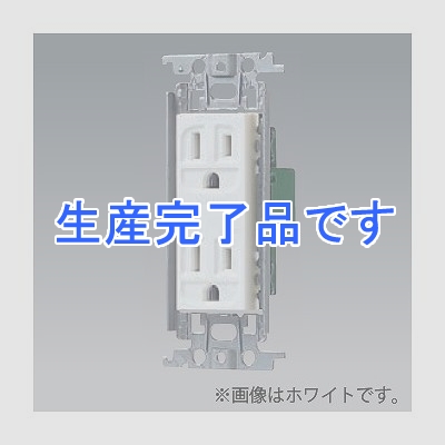 パナソニック 【生産終了】埋込接地ダブルコンセント 金属取付枠付 15A 125V 利休色  WTF13123GK