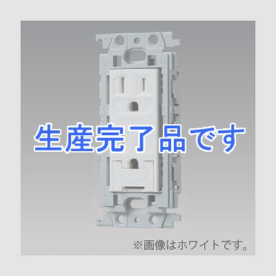 パナソニック 【生産終了】埋込扉付アースターミナル付接地ダブルコンセント 絶縁取付枠付 15A 125V 利休色  WTF11524GK