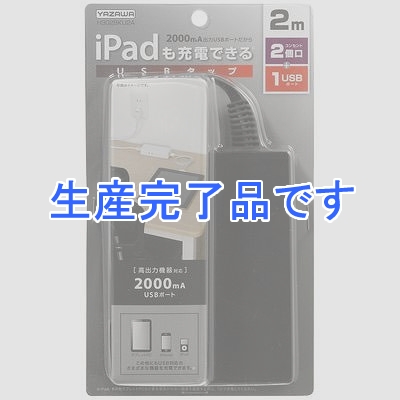 YAZAWA(ヤザワ) 【生産終了】テーブルタップ型2AC+1USB2A 2m 黒  H302BKU2A