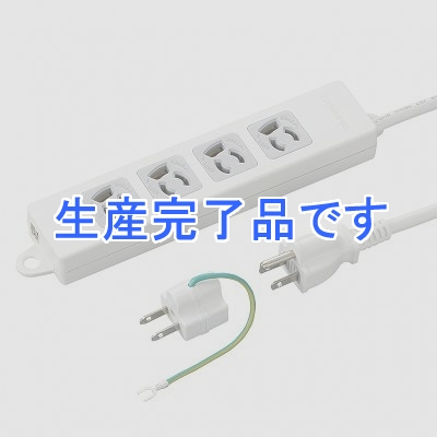 YAZAWA(ヤザワ) 【生産終了】取り付け穴付抜け止めタップ4個口3mホワイト  Y02EJNP403WH2PA