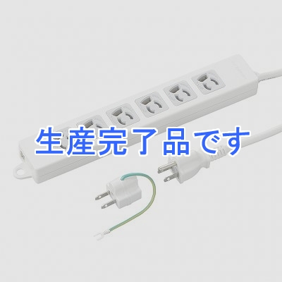 YAZAWA(ヤザワ) 【生産終了】取り付け穴付抜け止めタップ6個口3mホワイト  Y02EJNP603WH2PA