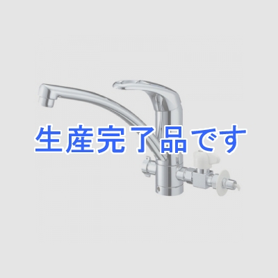 三栄水栓製作所 【生産完了】シングルワンホール分岐混合栓 節水水栓 キッチン用 分岐口・分岐アダプター・分岐バルブ付 modello  K8761TJV-V2S