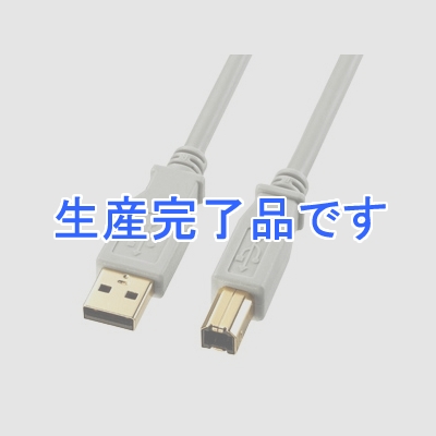 サンワサプライ USB2.0ケーブル 長さ1m ライトグレー  KU20-1HK