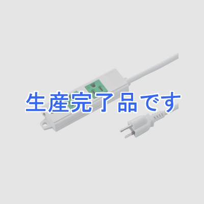 サンワサプライ 工事物件タップ バックアップ用電源 3P・2個口・3m マグネット付 差込口:グリーン  TAP-K2N-3G