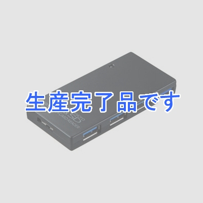 サンワサプライ USB3.0ハブ 3ポート SDカードリーダー付 2種類ケーブル付 ブラック  USB-HCS315BK